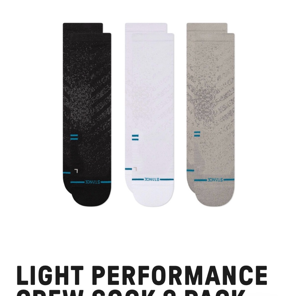 Stance Athletic Socks Black and White Performance Crew